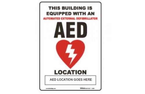 AED Window Static Cling Sign  -8" x 13" (10 pack)